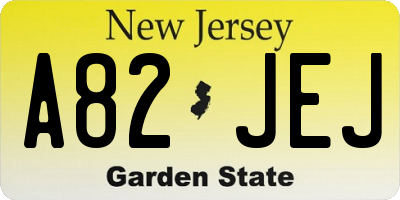 NJ license plate A82JEJ