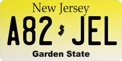 NJ license plate A82JEL
