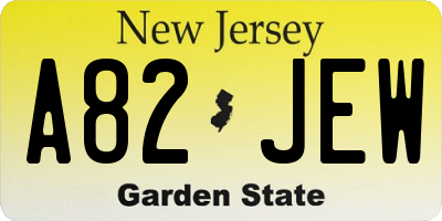 NJ license plate A82JEW