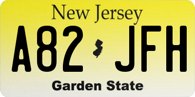 NJ license plate A82JFH
