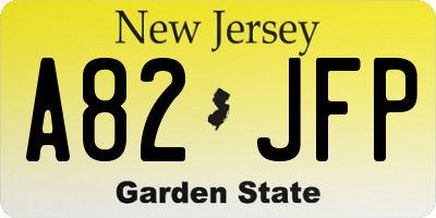 NJ license plate A82JFP