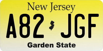 NJ license plate A82JGF