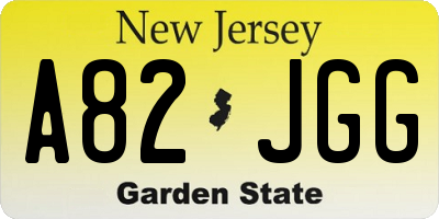 NJ license plate A82JGG