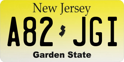 NJ license plate A82JGI