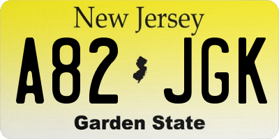 NJ license plate A82JGK