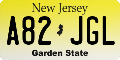 NJ license plate A82JGL