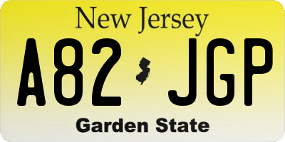 NJ license plate A82JGP