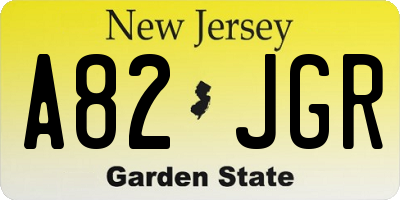 NJ license plate A82JGR