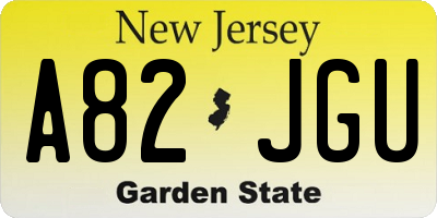 NJ license plate A82JGU