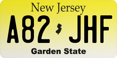 NJ license plate A82JHF