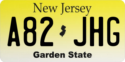 NJ license plate A82JHG