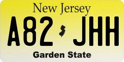 NJ license plate A82JHH