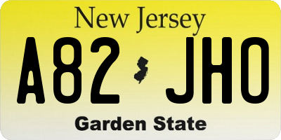 NJ license plate A82JHO