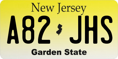 NJ license plate A82JHS