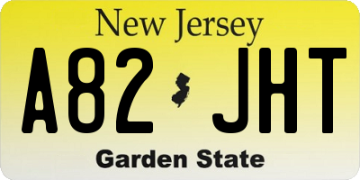 NJ license plate A82JHT