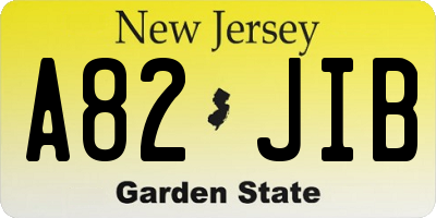 NJ license plate A82JIB