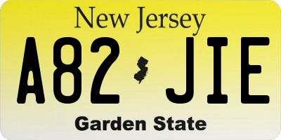 NJ license plate A82JIE