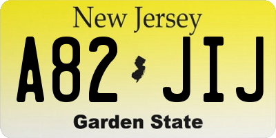 NJ license plate A82JIJ