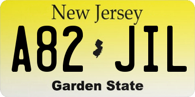 NJ license plate A82JIL