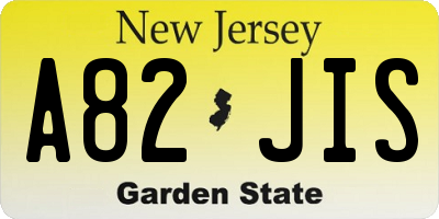 NJ license plate A82JIS