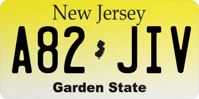 NJ license plate A82JIV