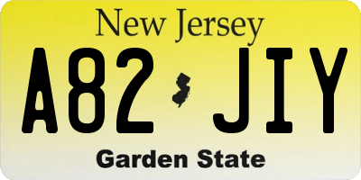 NJ license plate A82JIY