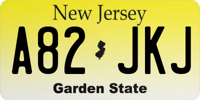 NJ license plate A82JKJ
