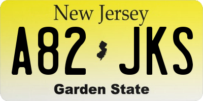 NJ license plate A82JKS