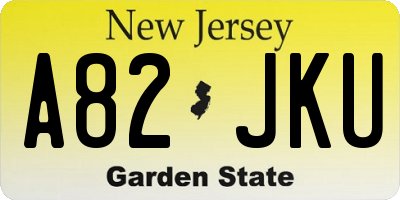 NJ license plate A82JKU