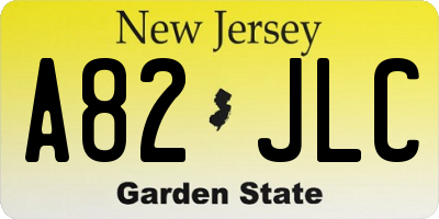 NJ license plate A82JLC