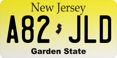 NJ license plate A82JLD