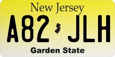 NJ license plate A82JLH
