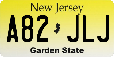 NJ license plate A82JLJ