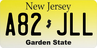 NJ license plate A82JLL