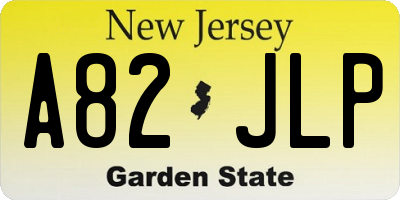 NJ license plate A82JLP