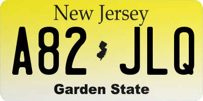 NJ license plate A82JLQ