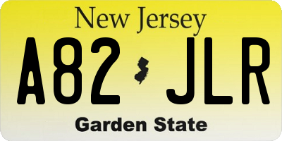 NJ license plate A82JLR