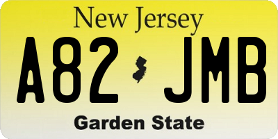 NJ license plate A82JMB
