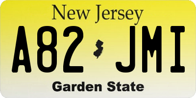 NJ license plate A82JMI