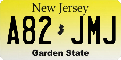 NJ license plate A82JMJ