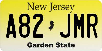 NJ license plate A82JMR