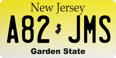 NJ license plate A82JMS