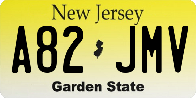 NJ license plate A82JMV