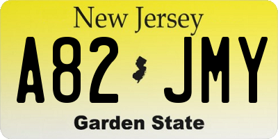 NJ license plate A82JMY