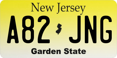 NJ license plate A82JNG
