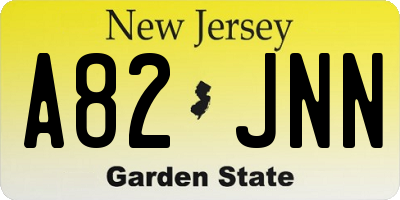 NJ license plate A82JNN