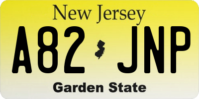 NJ license plate A82JNP