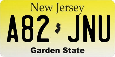 NJ license plate A82JNU