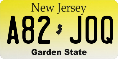 NJ license plate A82JOQ