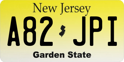 NJ license plate A82JPI